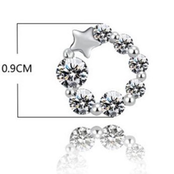 Sterling Silver CZ Stud Earrings - Picture 6 of 6